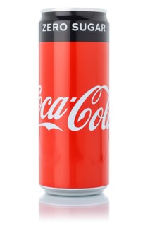 Coca Cola Coca-Cola Coke Zero Sugar lemonade soft drink beverage in drink can cutout on white background