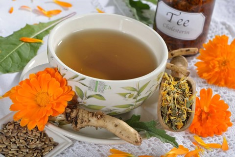 Cholesterol regulating tea