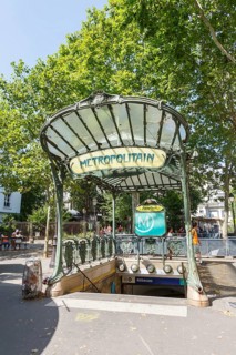 Metro Paris Metropolitain Entrance Station Abbesses Art Nouveau Portrait Metro Station Subway