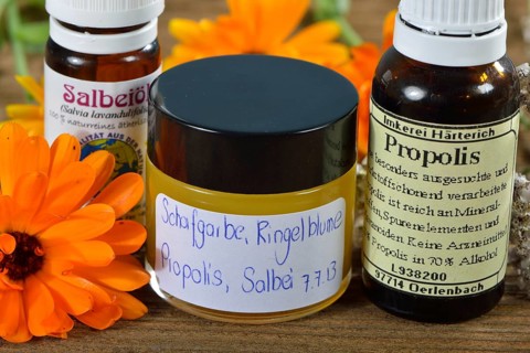 Production of yarrow and marigold ointment