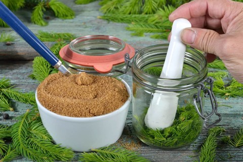Production spruce tip honey