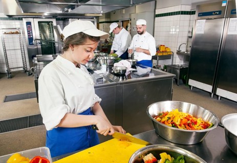 Canteen kitchen in a vocational college in Duesseldorf