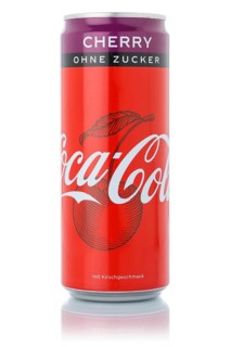 Coca Cola Coca-Cola Coke Zero Sugar Cherry without sugar lemonade soft drink beverage in beverage can cutout on white background