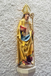 Figure of a saint with crosier and book