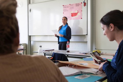 Presentation of a project by vocational school students