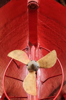 Propeller in dry dock