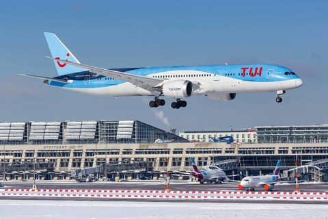A TUI Boeing 787-9 Dreamliner aircraft with registration G-TUIJ at Stuttgart Airport