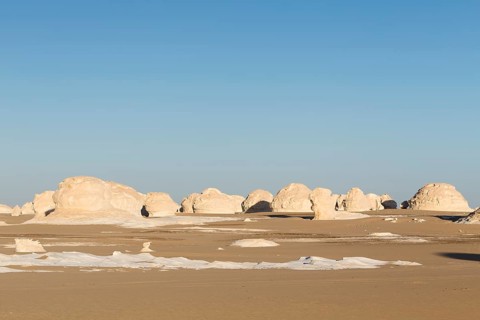 View over the white desert before sunset