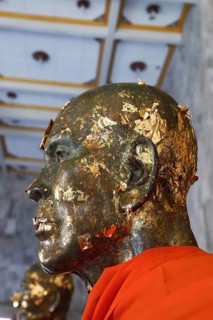 Monk's head covered with gold leaf