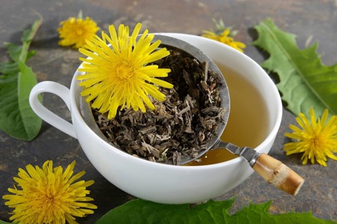 Cup dandelion tea