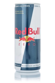 Red Bull Energy Drink Zero lemonade soft drink beverage in beverage can cutout on white background