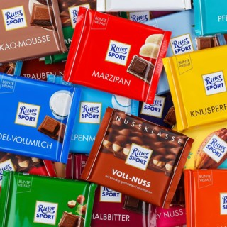 Ritter Sport chocolates different varieties wallpaper square