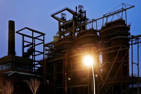 Decommissioned industrial plant Phoenix West with blast furnace 5 in the district of Hoerde
