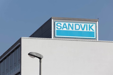 Logo Sandvik Tooling at the German headquarters in Duesseldorf