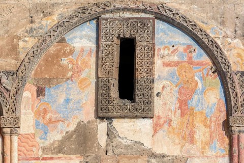 Frescoes of Tigran Honents Church in Ani is a ruined medieval Armenian town