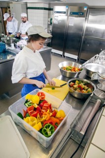 Canteen kitchen in a vocational college in Duesseldorf