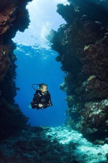 Diver in Mbuco Caves