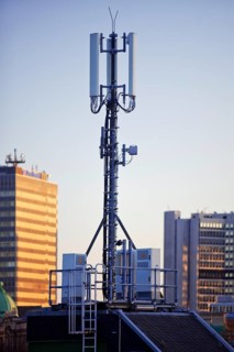 Antenna 5 G on the parking deck of the Limbecker Platz shopping centre