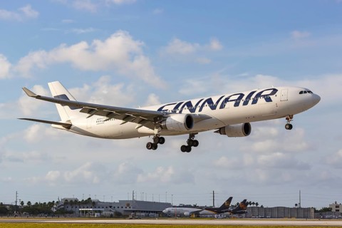 An Airbus A330-300 aircraft of Finnair with the registration OH-LTT at Miami Airport