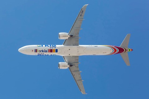 An Arkia Airbus A321neo with registration number 4X-AGK at Eilat Airport