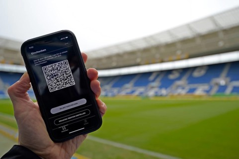 Luca App in the football stadium