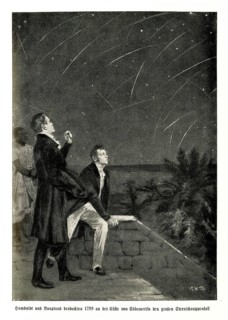 Alexander von Humboldt and Aimee Bonpland observe the great falling star on the coast of South America in 1799