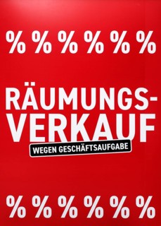Clearance sale due to closure of business