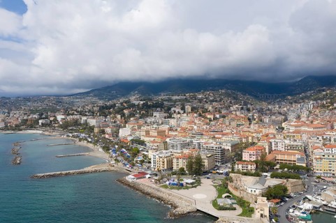 Aerial view Sanremo with bastion