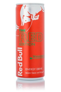 Red Bull Energy Drink The Red Edition watermelon lemonade soft drink beverage in can cropped isolated against a white background in Germany