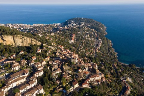 Aerial view Roquebrune Cap Martin