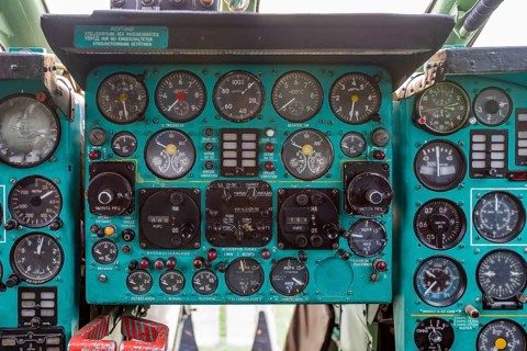Cockpit of a Tupolev 134