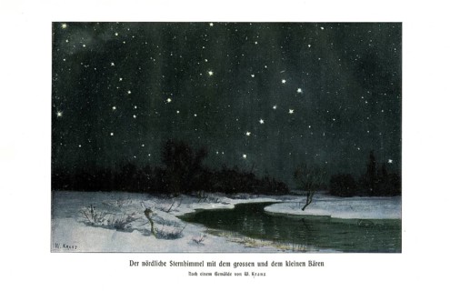 The northern starry sky with the Big and Little Bear