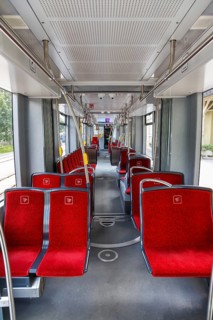 Interior of the Stubaitalbahn Innsbruck tramway tramway local traffic in Fulpmes
