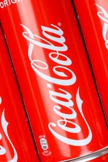 Coca Cola Coca-Cola logo lemonade soft drink drink in can background in Germany