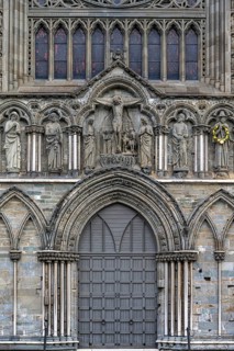 Entrance portal with holy figures