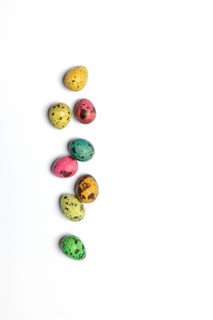 Coloured quail eggs