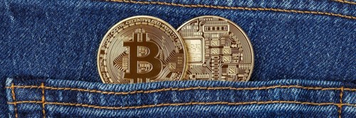 Bitcoin cryptocurrency online pay digital money cryptocurrency pocket economy finance text free space copyspace banner