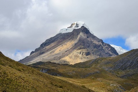 Mountain peak with ice cap