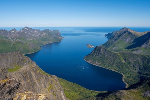 Fjord and mountains