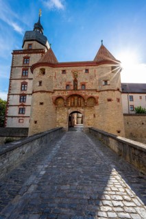 Entrance gate of the fortress Marienberg with Marienkirche