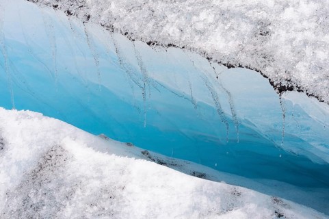 Melting glacier ice