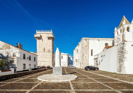 Historic square with the castle