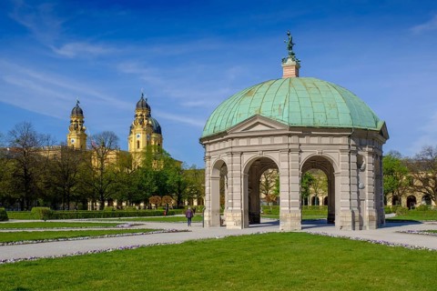 Diana Temple in Hofgarten and Theatine Church