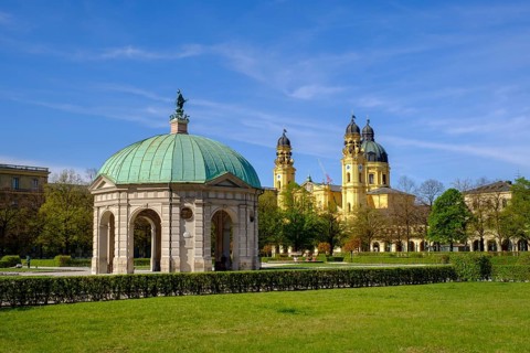 Diana Temple in Hofgarten and Theatine Church