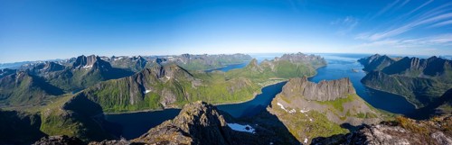 Mountain panorama from the top of Grytetippen