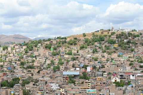 View from the roof of the cathedral onto a residential district