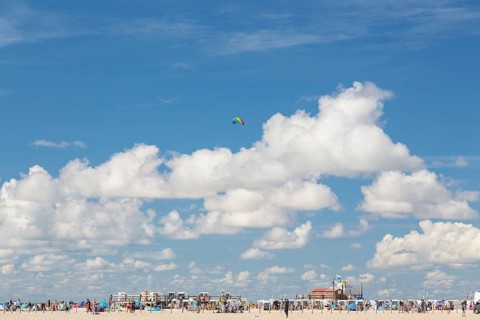 Blue sky with clouds over the beach