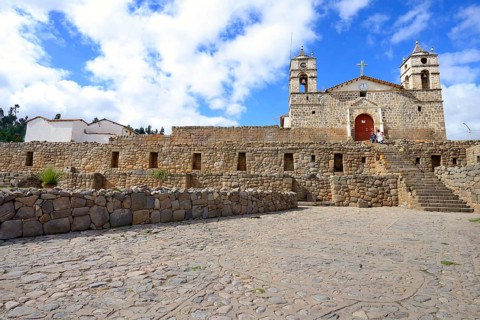 Inca Sun Temple with attached cathedral from the colonial period