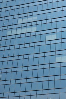 Glas facade of a business building in Ginza district