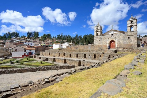 Inca Sun Temple with attached cathedral from the colonial period